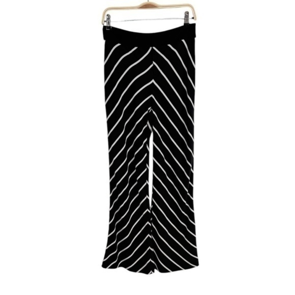 Bar III Black White Striped Wide Leg Pants Womens Size 2 Lightweight Casual